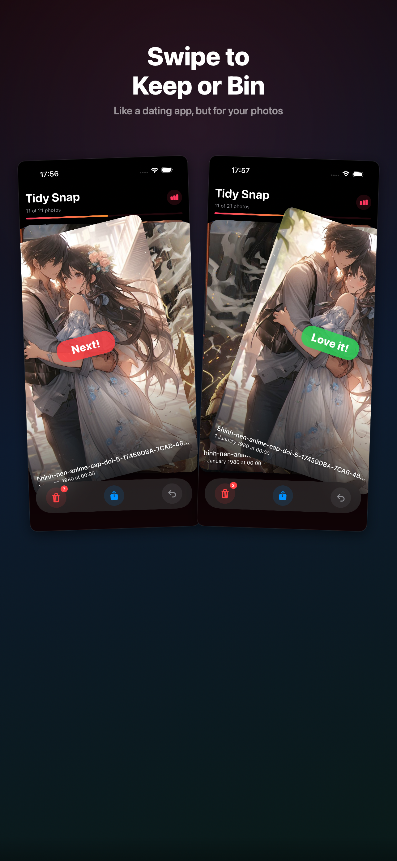 Tidy Snap - Swipe to decide